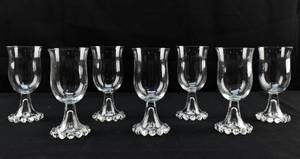 lot 214 image: Set of Seven Candlewick Style Glass Goblets
