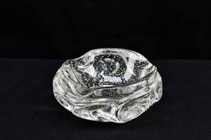 lot 221 image: Glass Ashtray with Golden and Silvery Specks
