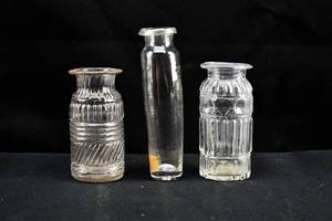 lot 240 image: Group of Three Antique Apothecary Vials