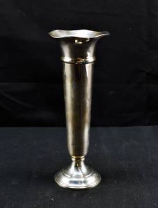 lot 243 image: Weighted Sterling Silver Footed Vase by Preisner