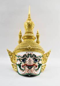 lot 46 image: White Thai Papier-Mache Theatrical Ogre Mask
