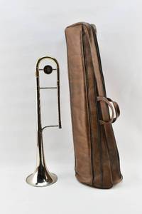 lot 53 image: King Trombone with Leather Gig Bag