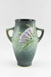 lot 158 image: Green Freesia Vase by Roseville Pottery