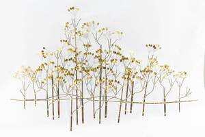 lot 7 image: Brass Elm Wall Sculpture
