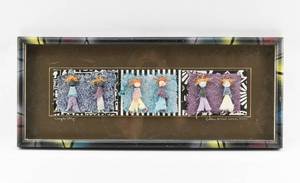 lot 180 image: Couple Strip Original Fiber Art by Earlene McNeil Larson