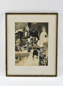 lot 181 image: Signed Mixed Media Collage
