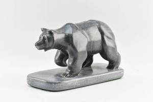 lot 2 image: Grizzly Bear Soapstone Sculpture by Joe Tanaka