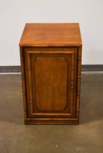 lot 123 image: Wood Faux Bamboo Style Chinoiserie Cabinet
