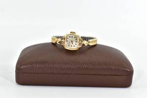 lot 279 image: 14K Gold Watch on Speidel Band by Buren