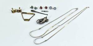 lot 25 image: Group of Sterling Silver and Gold Jewelry and Accessories