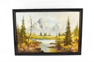 lot 60 image: Signed Original Oil Painting of Landscape