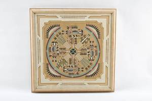 lot 64 image: Whirling Log Sand Painting by John Benally