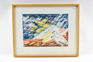 lot 79 image: Seagull Lithograph by Rune Pettersson