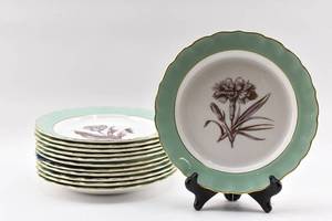 lot 198 image: Set of 12 Royal Worcester Botanical Dinner Plates by A. H. Williamson