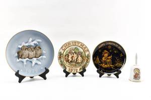 lot 317 image: Group of Three Collector Plates and One Bell
