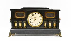 lot 57 image: Pillar Mantel Clock by Ingraham