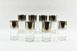 lot 146 image: Set of Eight Silver Ombre Roly Poly Cocktail Glasses