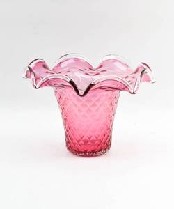 lot 149 image: Fluted Glass Vase in Pink