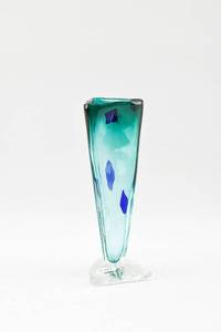 lot 152 image: Turquoise Triangle Vase by Kai Koppel