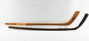 lot 406 image: Two Antique Wooden Hockey Sticks