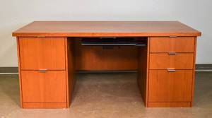 lot 132 image: MCM Style Wooden Desk