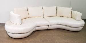 lot 144 image: Rounded White Sectional by Natuzzi