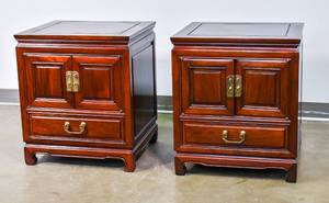 lot 24 image: Pair of Rosewood End Tables