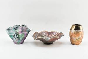 lot 417 image: Group of Three Shimmery Vessels
