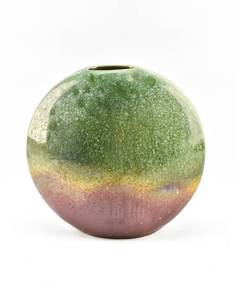 lot 430 image: Round Green Gradient Vase