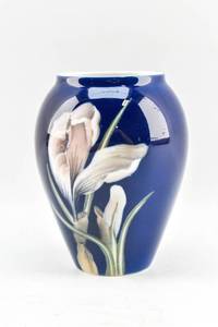 lot 343 image: Blue Floral Vase by Royal Copenhagen