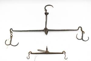 lot 307 image: Two Antique Wrought Iron Scales