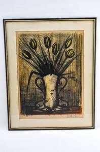 lot 21 image: Vase of Tulips Lithograph by Bernard Buffet