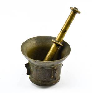 lot 383 image: Antique Bronze Mortar and Pestle
