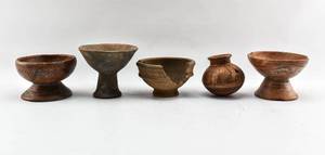 lot 404 image: Group of Five Antique Pottery Bowls