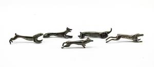 lot 389 image: Five Whimsical Metal Knife Rests