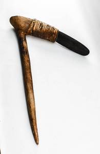 lot 378 image: Antique Wood and Stone Adze