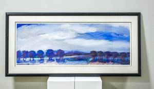 lot 41 image: Signed Oil Pastel Landscape