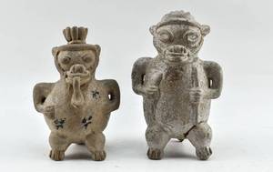lot 402 image: Two Antique Mayan Pottery Whistles