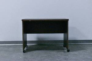 lot 363 image: Rolling Desk with Dark Wooden Veneer