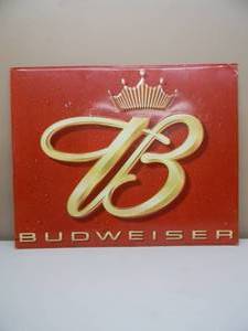 lot 4 image: VINTAGE LARGE BUDWEISER BOW TIE TIN ADVERTISING SIGN - NICE - COOL PIECE - APPROX 36 By 29 - SEE PICTURES