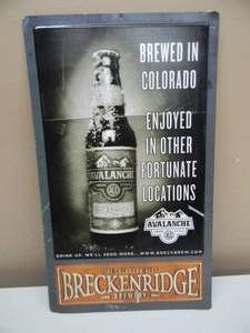 lot 9 image: RARE - BRECKENRIDGE BREWERY AVALANCHE AMBER TIN ADVERTISING SIGN - NICE - AWESOME PIECE - APPROX 10 By 17 - SEE PICTURES