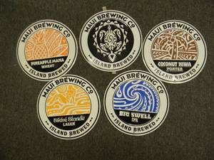 lot 10 image: 5 - MAUI BREWING COMPAMY TIN ADVERTISING SIGNS - NICE - COOL PIECES - APPROX 12 - SEE PICTURES