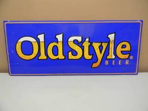 lot 24 image: RARE - VINTAGE OLD STYLE BEER TIN ADVERTISING SIGN - NICE - AWESOME PIECE - APPROX 34 By 14 - SEE PICTURES