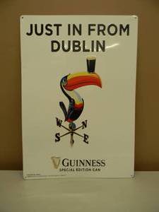lot 30 image: GUINESS Special Edition Can JUST IN FROM DUBLIN TIN ADVERTISING BAR SIGN - AWESOME PIECE - APPROX 14 By 20 - SEE PICTURES