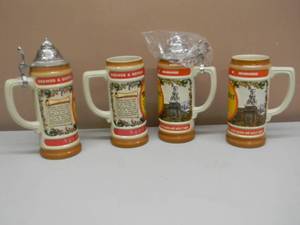 lot 34 image: VINTAGE 1998 & 1999 LIMITED EDITION Old Milwaukee Beer Lidded & Unlidded Steins Mugs WCOA - THE HOUSE OF WIEBRACHT - NICE - GREAT SET - SEE PICTURES