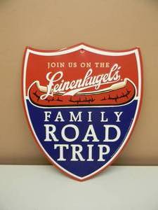 lot 36 image: Leinenkugels JOIN US ON THE FAMILY ROAD TRIP TIN ADVERTISING BAR SIGN - AWESOME PIECE - APPROX 16 By 18 - SEE PICTURES