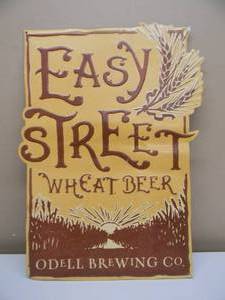 lot 52 image: ODELL BREWING CO. EASY STREET WHEAT BEER EMBOSSED METAL  TIN BAR SIGN - AWESOME PIECE - APPROX 15 By 21 - SEE PICTURES