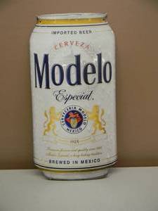 lot 63 image: MODELO CERVEZA EMBOSSED METAL  TIN BAR SIGN - NICE - COOL PIECE - APPROX 10 By 18 - SEE PICTURES