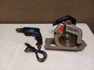 lot 57 image: POWER GLIDE DRILL AND BLACK AND DECKER SAW