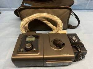 lot 10 image: Like New MSRP $4000 Philips Respironics System One BiPAP ST C Series DOM 30 Advanced Ventilatory Support WSleep Mapper - Includes Travel Bag, Card, Hose, Power Supply & Reservoir WOW Only 84.6 Hours Works Excellent